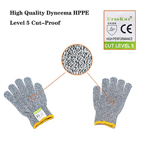 UrsoKuz Cut Resistant Gloves for Kids XS (3-6 Years) High Performance Level 5 Protection, Food Grade Safety Kids Anti Cut Gloves for Kitchen Crafts DIY Yard Garden Lawn, Fits Both Hands, Full Size - Thumbnail 4