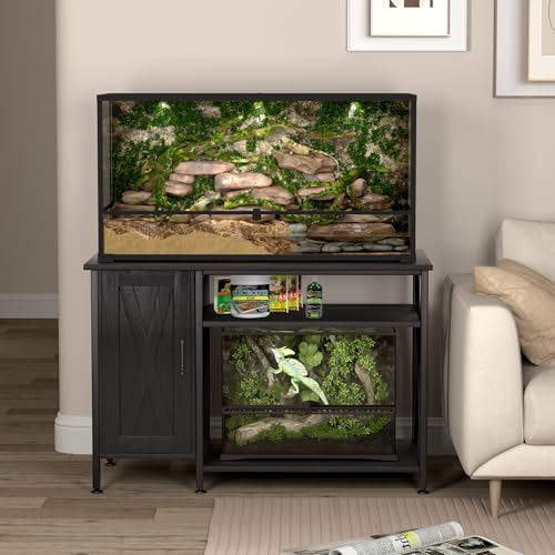 image for Herture 120 Gallon Tank Stand Reptile with Power Outlet, Terrarium Sta
