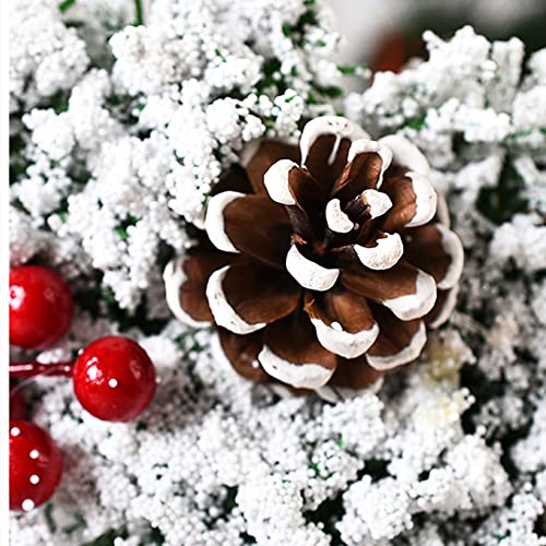 MZSX Christmas Wreath, Natural Pine Cone and Berry Decorated Snowflake Wreath Christmas Decoration - Image 3