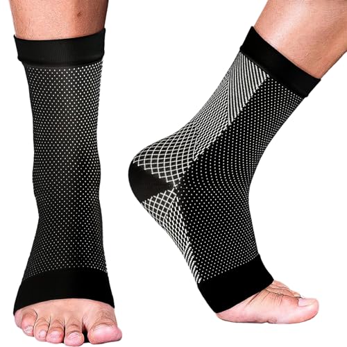 Qumiuu Neuropathie-Kompressionssocken, Zehenlose Kompressionssocken atmungsaktiv, Entlastende Laufsocken, beruhigende Sportsocken für Muskeln, Füße und Nervenschäden