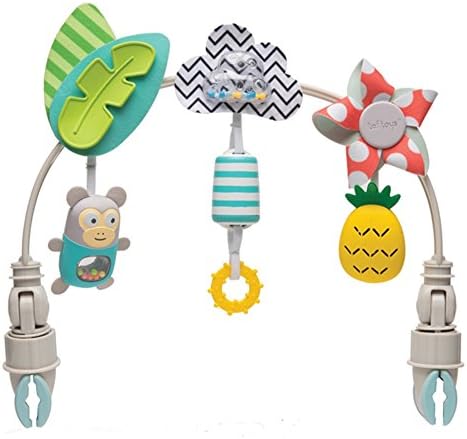 Baby Stroller Arch Toy Baby Crib Mobile Musical Toys Ideal for Newborn Sensory Toy 0-24 Months Infant Boys Girls Sleep baby travel toy Activity Arch with Fascinating Toys Foldable Car Seat Toy Bouncer