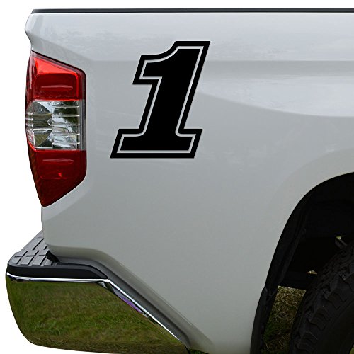 Racing Race Number 1 One Style 15 Die Cut Vinyl Decal Sticker For Go Kart Car Truck Motorcycle Window Bumper Wall Decor Size- [6 inch 15 cm] Tall Color- Matte Black