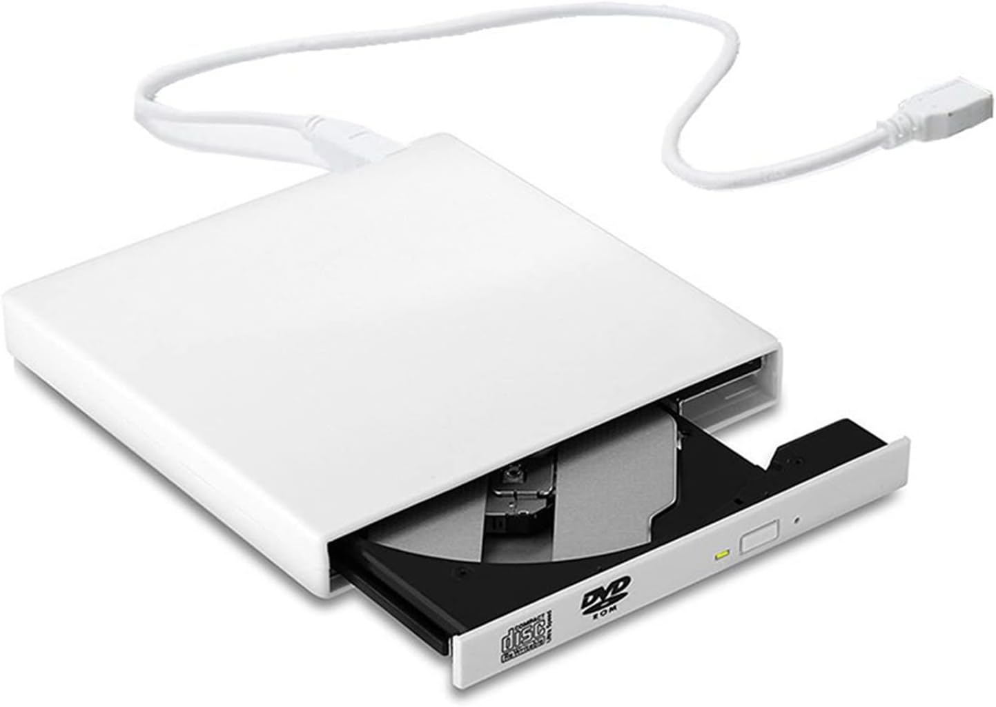 DVD Player External DVD Drive Optical Drive USB 2.0 CD ROM Player CD-RW Burner Writer Reader Recorder Portatil for Laptop Mini dv Player (0 : 0 Color : White)