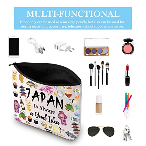 Japan Vacation Gift - Travel Zipper Makeup Bag for Japanese Culture Lovers, Good Idea Japan Eu - Image 3