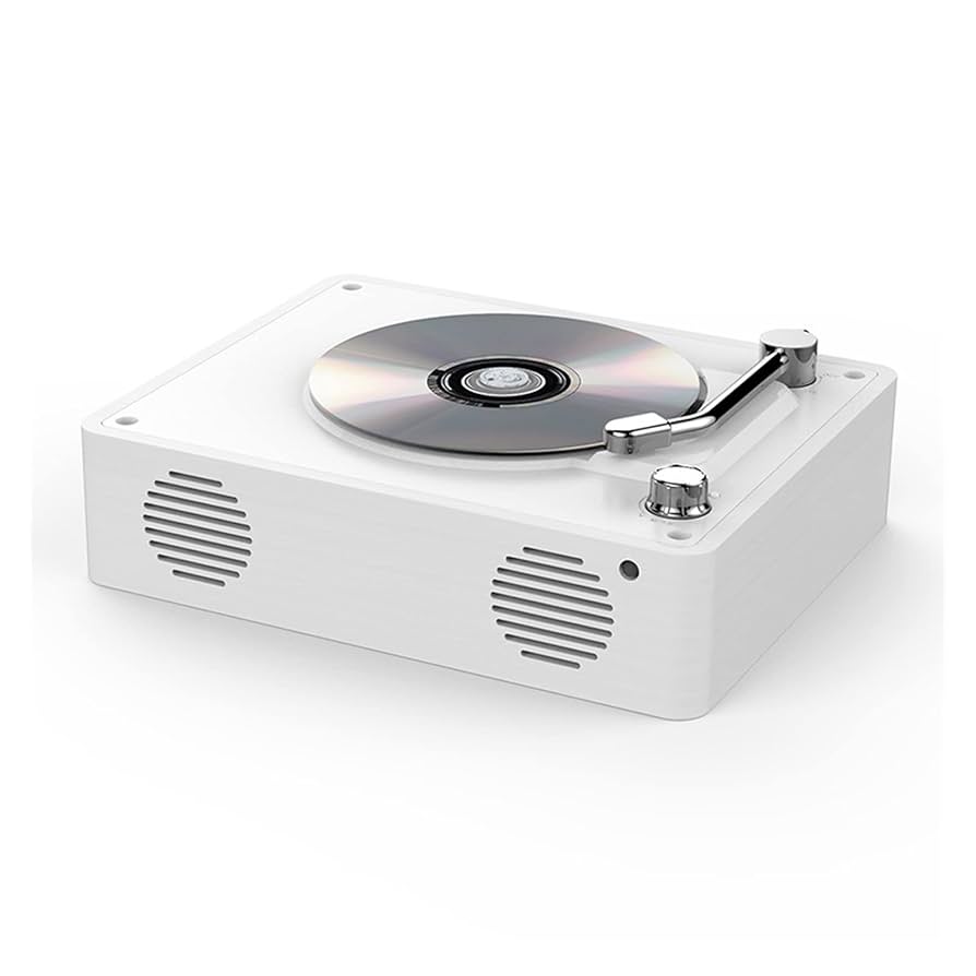 Amazon | レトロ CD プレーヤー蓄音機ポータブル スピーカー