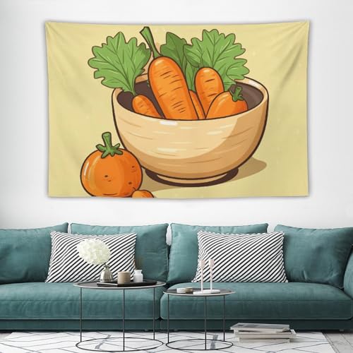Tapisserie murale carotte vintage grand format pour cacher un mur blanc