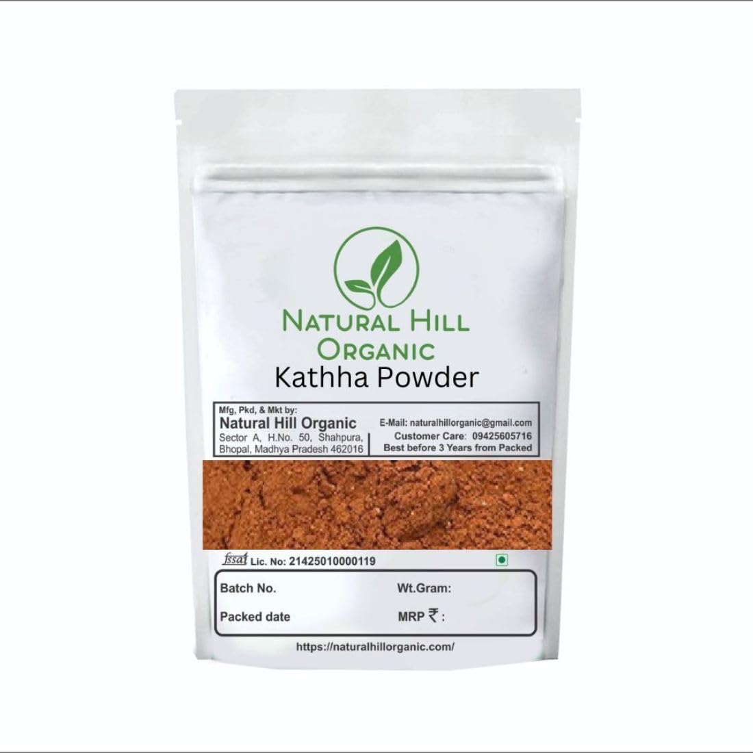 Natural Hill Organic Katha Powder-50gfor Natural Brown Hair Colour-Herbal-Silky Hair-Pure-No Mixing-No Preservative-With 50g Multani mitti powder-image-31