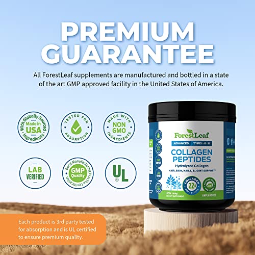 Collagen Peptides Powder Unflavored - Hydrolyzed Collagen Protein Powder Type 1, 2 & 3 - Grass Fed Keto Collagen Powder for Women & Men - Vital Hair, Skin, Nails, Joints, Recovery, 11g Per Serving - Thumbnail 7