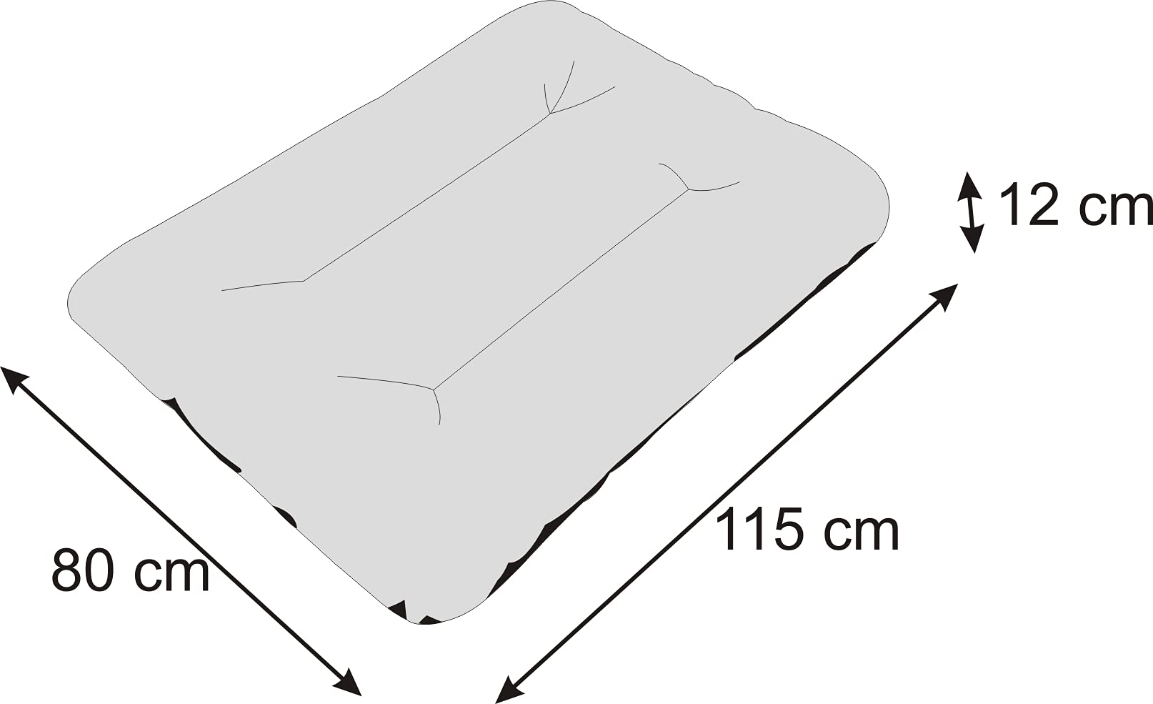 Cama para perros, sofá para perros, cojín para perros, sofá, colchón, cama, cama para animales, suave, cojín R3, 115 x 80 cm, color negro con piedras ecológicas