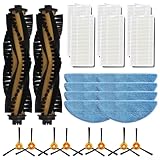 Staubsauger-Ersatzteil-Set mit Hauptbürste, Seitenbürste, Filterset und Wischtuch für Cecotec M50 und Nylon-Kunststoff-Mikrofaserfilter (B)