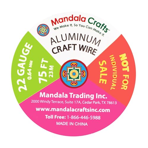 Image of Mandala Crafts 22 GA Black Red Green Assorted Anodized Aluminum Craft Wire | 450 FT, Colored, Flexible, Bendable for Bonsai Armature Sculpting Wire Wrapping Jewelry Making, Weather & Tarnish Resistant