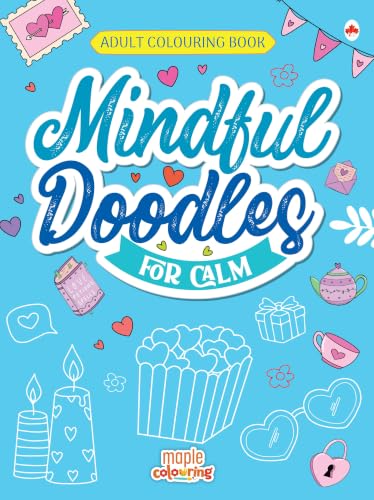 Image of Adult Colouring Book - Mindful Doodles for Calm - Colouring Activity Books for Adults - Creative Colouring Book to Reduce Stress