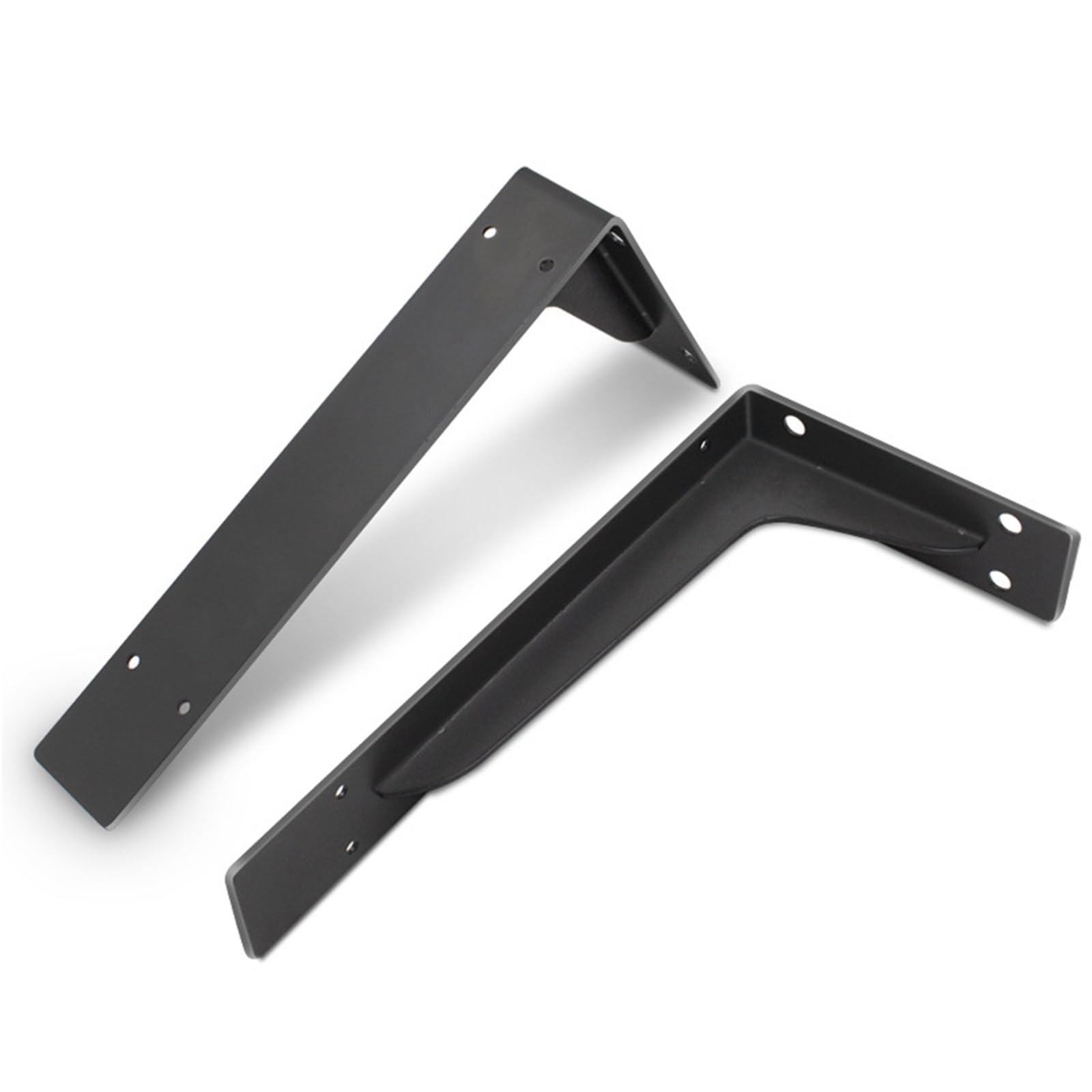 Soporte Para Estanterías Soportes de repisa alta resistencia, estante Metal grande, soporte encimera soldado a mano, triángulo flotante montado en la pared, 2 piezas(Black 18 inch)