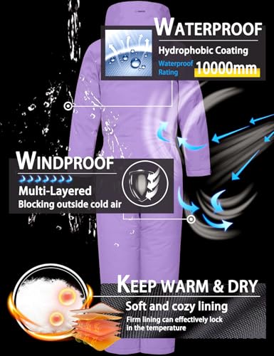 Image of GEMYSE Kids One Pieces Ski Suits Jumpsuits Boys Girls' Winter Outdoor Snowboarding Waterproof Snowsuits