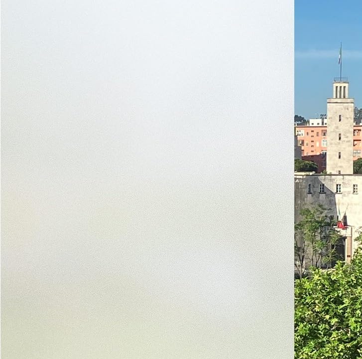 Película para Vidrio de Ventana Muchos TAMAÑOS Grandes (Opaco, 44 x 350 CM) Opaco Autoadhesivo Satinado Privacidad SIN Pegamento Anti UV sin residuos Fácil aplicación Ducha Adhesión estática