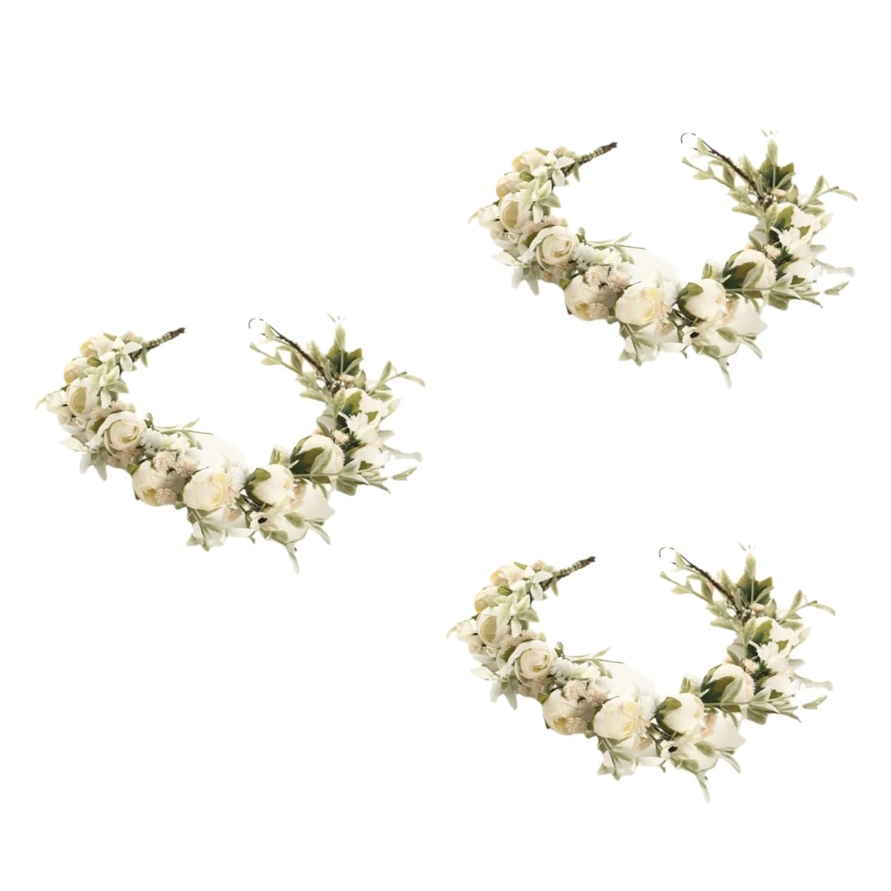 VALICLUD 3stücke Blumenkranz Haarreif Für Hochzeiten Bachelorette-partys Festivals Verstellbares Haarschmuck-accessoire Für Damen Aus Weichem Sanften Farben Einzigartig Und Elegant