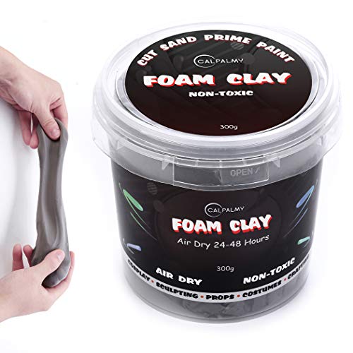 Image of CALPALMY Moldable Foam Clay (Gray) - 300g High Density Air Dry Clay Perfect for Intricate Designs, Sculpting, Cosplay, Crafting, Prop Making - Cutting with Knife or Rotary Tool, Sanding or Shaping