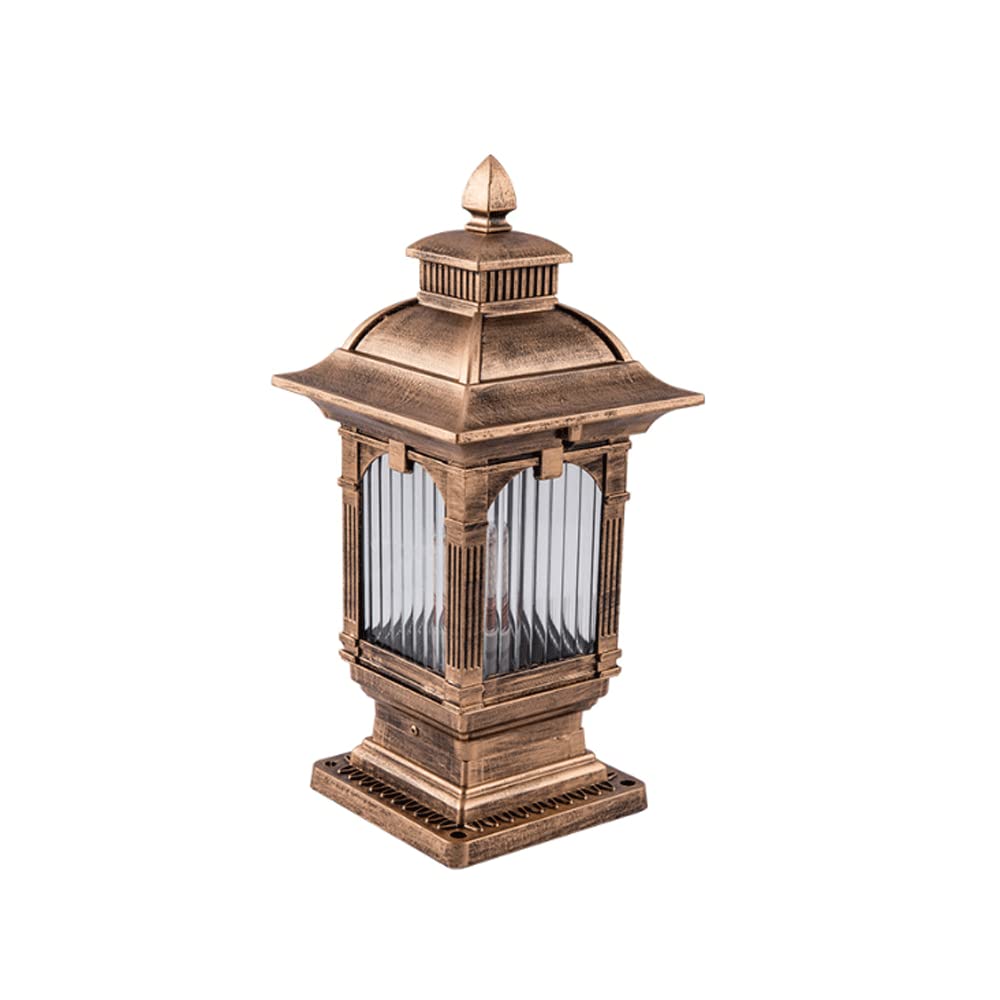 SMCCYYSD Outdoor Gate Pillar Lamp Simple Aluminum E27 Post Light Glass Lampshade Waterproof IP65 Villa Courtyard Column Wall Lawn Decoration Landscape