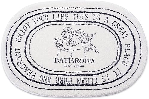 QIUKUN Schwarz-weiße Badezimmerteppiche, 50,8 x 81,3 cm, weich, saugfähig, niedliche Badematte...