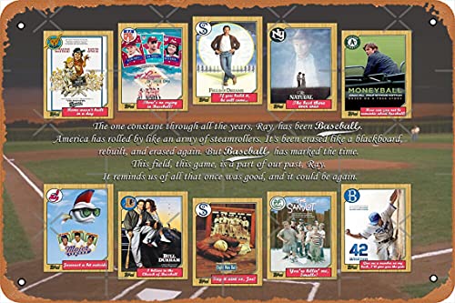 NIUMOWANG Póster de metal con cita de películas de béisbol con campo de sueños, 8 x 12 pulgadas, diseño retro vintage para decoración de pared