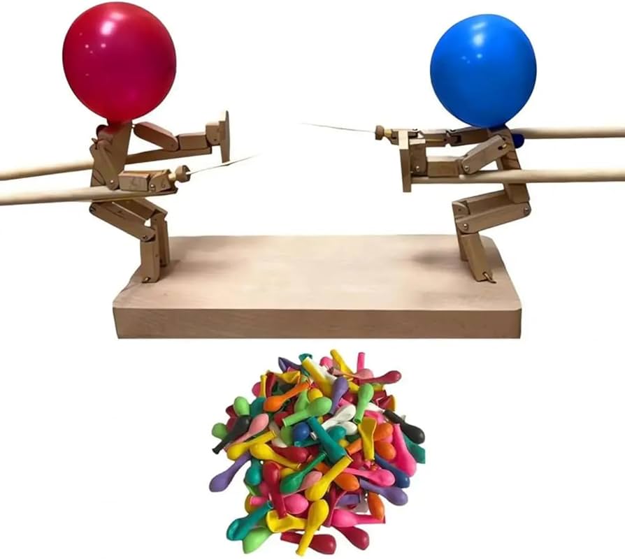 Amazon | 風船竹男バトル 木製 手作り フェンシング人形 2人用 バトル