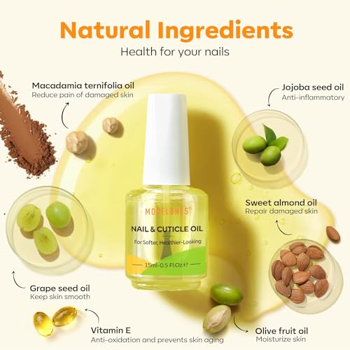 Modelones Cuticle Oil, 15ml Nail & Cuticle Care Strengthener Oil Vitamin E + B Cuticle Revitalizing Oil for Nail Growth and Gel Nail Polish - Image 6