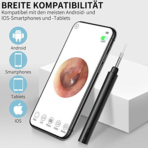Otoskop Ohrreiniger WiFi, Ohr Endoskop Kamera 3.9mm Ultradünne 1080P HD Ohren Reinigung Kamera Ohrenschmalz Entferner… – Bild 5