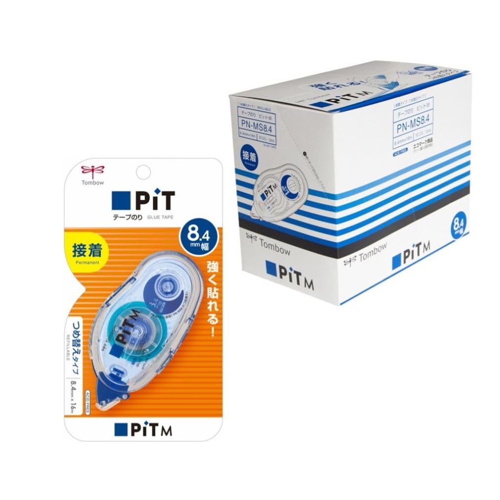 Tombow PN-MS8.4-10P Pit Tape Glue Tape M 0.3 x 6.3 ft (8.4 mm x 16 m), 10 pcs