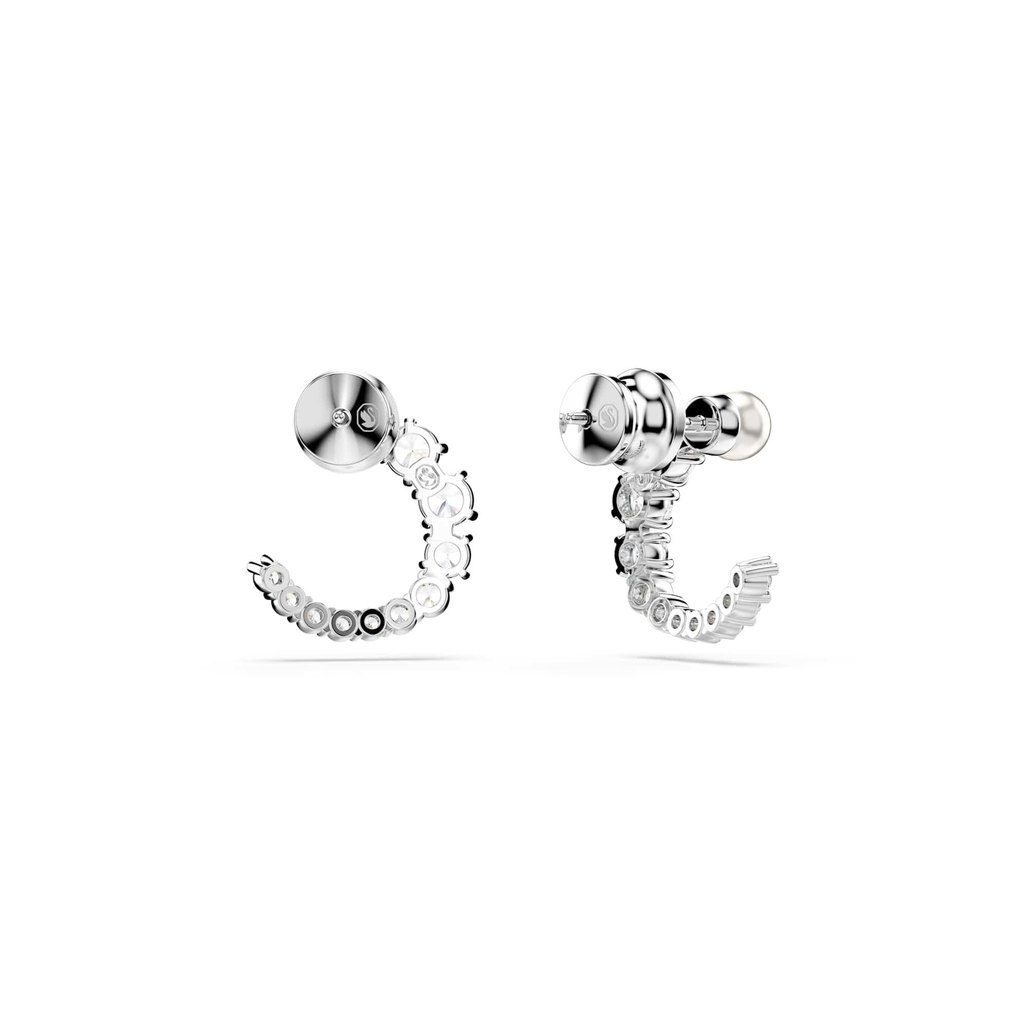 Swarovski Matrix Colección pendientes de aro, perla de cristal, talla redonda