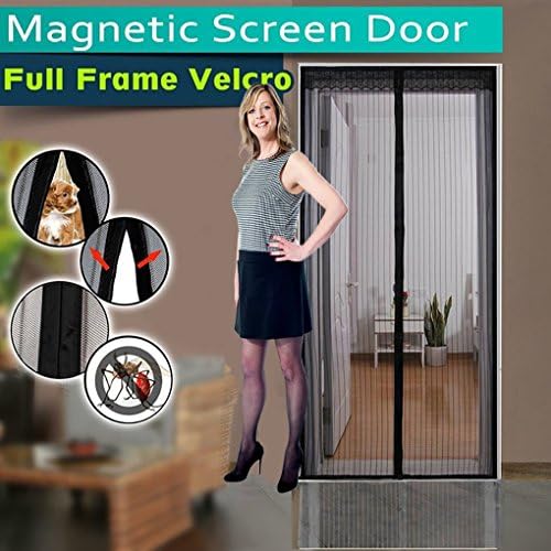 Magnetic Screen Door Heavy Duty Mesh Curtain and Full Frame Velcro-Magnet Door Curtain,Fit Doors Up to 36"83" Max,Magic Magnetic Closure-Keep Mosquito Fly Bugs Out