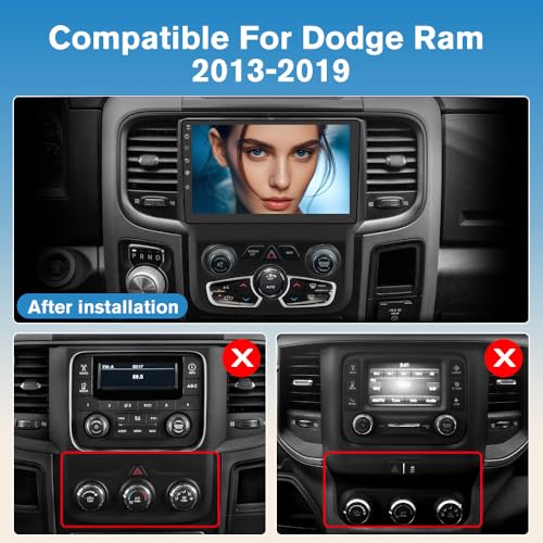 Image of Junsun Car Stereo for Dodge Ram 1500 2500 2013-2019 CarPlay /Android Auto | 5G WiFi 9 inch HD IPS Display Support Cargo Rearview GPS DSP RDS BT AM /FM Auto AC 2GB+32GB ROM