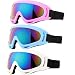 Ski Goggles, Yidomto Pack of 3 Snowboard Goggles for Kids,Boys,Girls,Youth, Mens,Womens,with UV Protection,Windproof,Anti Glare(White/Pink/Blue)