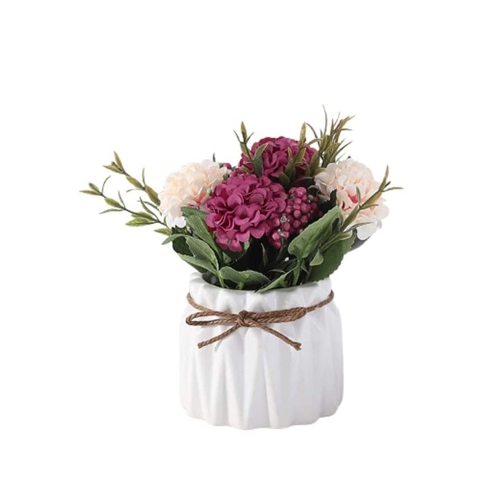 Künstlicher Brautstrauß mit Kunstblumen in Keramikvase, Seidenblumen, Moderne Braut-, Hochzeits- und Heimdekoration, Imitationsblumen