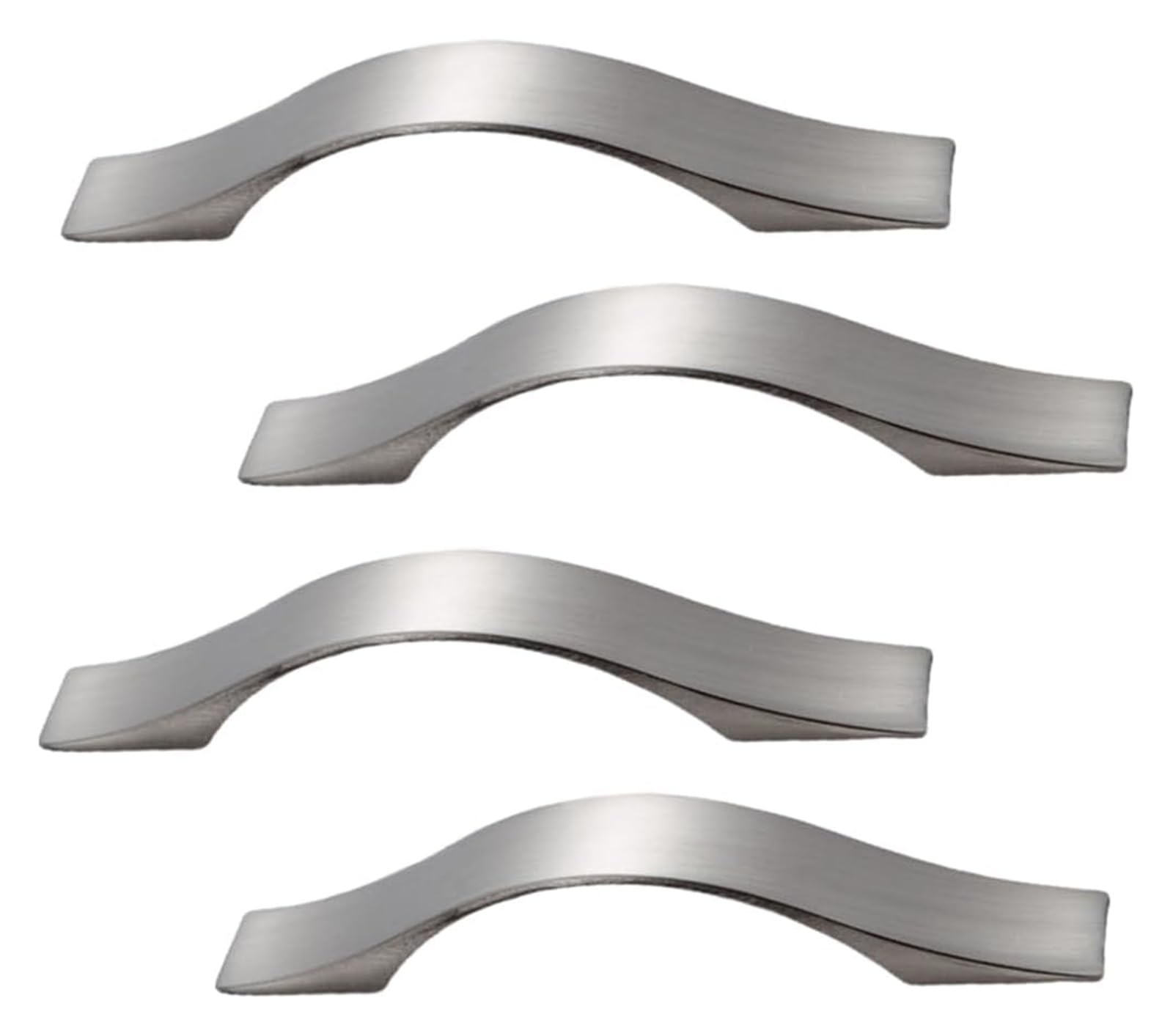 NLQCSXWEP Zinc Alloy Cabinet Bow Handle, Aluminum Alloy Cabinet Drawer Wardrobe Handles 4-Pack 96-192mm(96mm Brushed Zinc Alloy)
