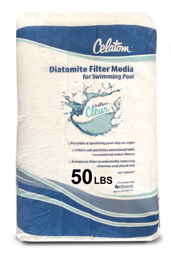 EASYGO PRODUCTS Celatom Diatomaceous Earth DE Pool Filter Aid Swimming Pool & Spa Filtration 50 Pounds