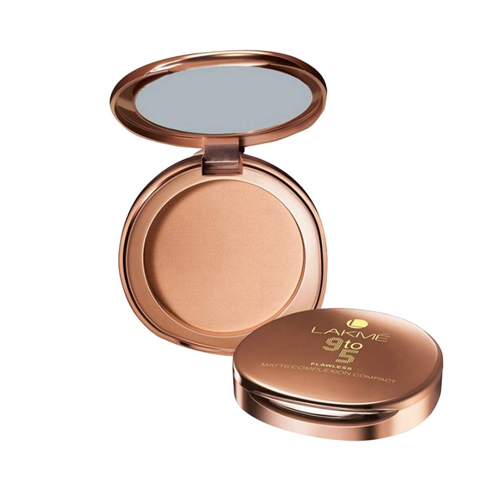Powder 9 to 5 Flawless Matte Complexion Almond, Absorbs Oil, Conceals Compact Powder, & Gives Radiant Skin - All Day Matte Finish Face Makeup, 8 g