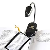 Book Light for Reading in Bed at Night by OWLER, Clip On Amber Book Light, Warm LED Reading Night Light, USB Rechargeable, Kindle Accessory, Lampara para Leer Libros, Comes with Magnifier Bookmark