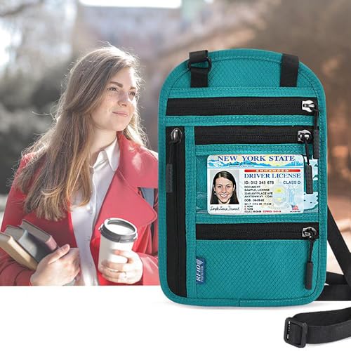 Neck Hanging Card Bag Multifunctional ID Bag Portable Zipper Card Bags Multiple Compartments for Organized Storage4