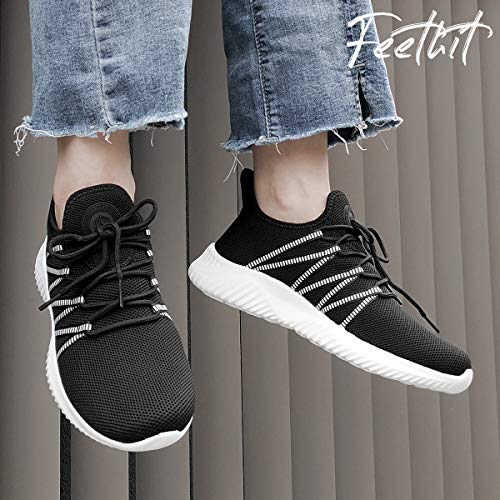 Image of Feethit Womens Slip On Running Shoes Breathable Walking Shoes Lightweight Gym Workout Shoes Non Slip Fashion Sneakers