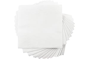 JAM PAPER Small Beverage Napkins - White - 5x5 Inch (Pack of 50)