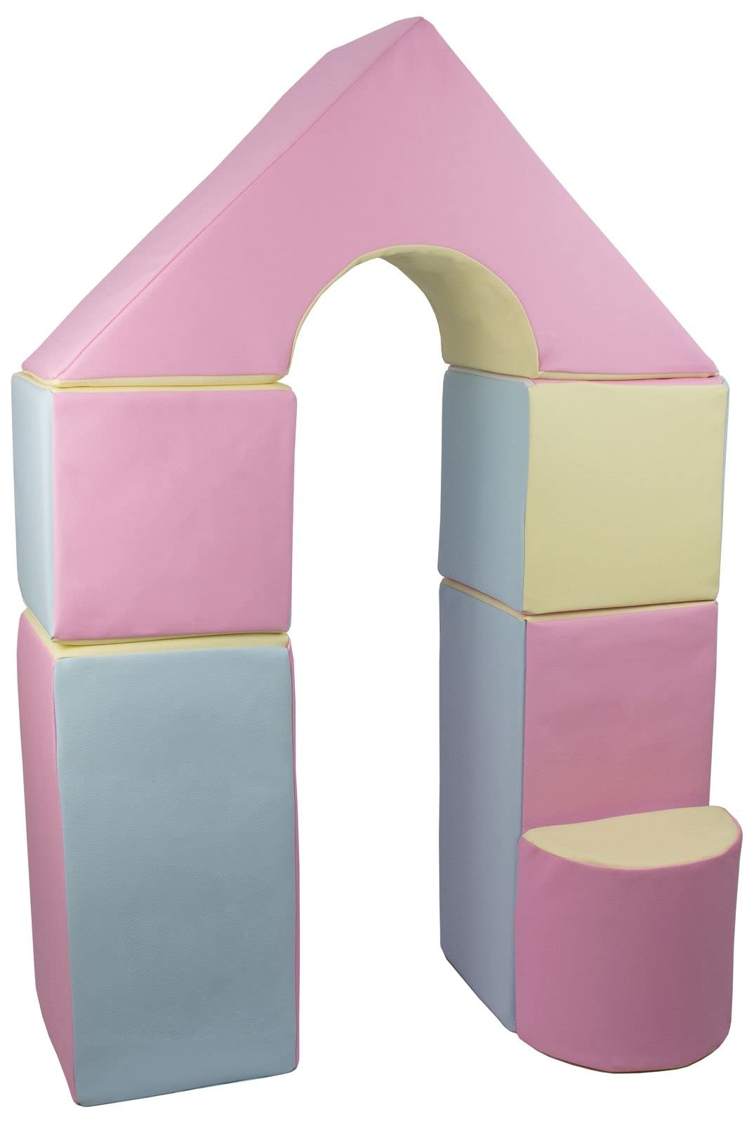 Velinda 6 pcs coloured,building blocks, soft,foam,children,kids, toy,nursery,playgroup (colour: pink, blue, yellow (pastel))
