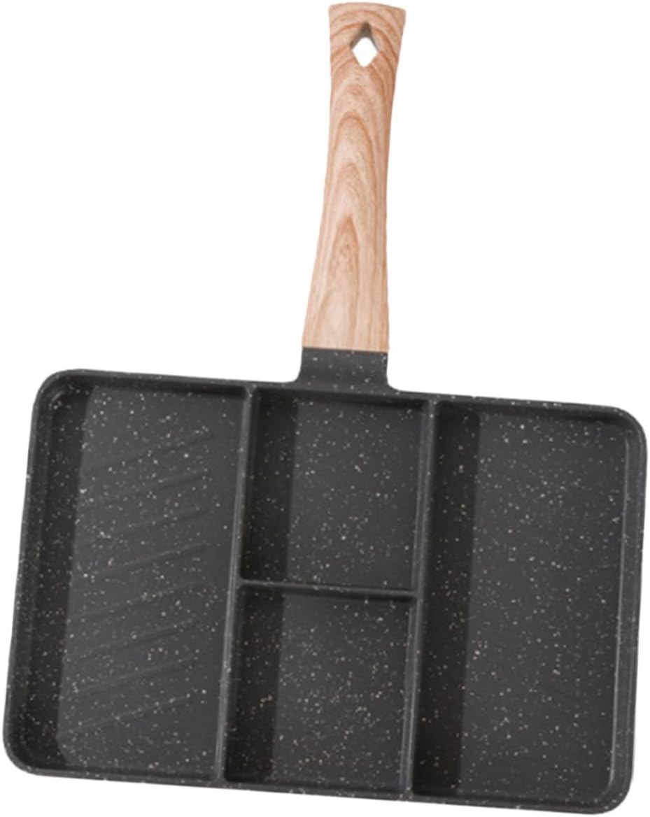 Versatile Aluminum Alloy Nonstick Grill Pan, Breakfast Pan Divider and Comfortable Handle