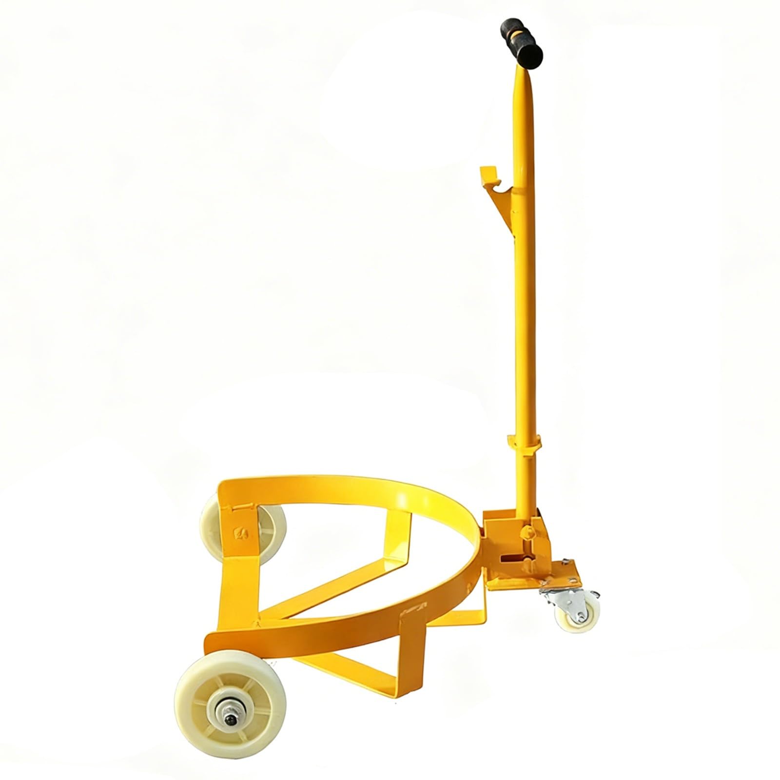 Carrello per fusti da 55 galloni, con Maniglia di trazione ergonomica, Fusto a Basso Profilo, Ideale per fabbriche e officine (Ruote in Nylon)
