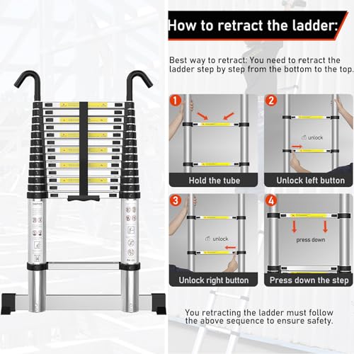 Archom TLE-85 Telescoping Ladder With Hooks 8.5 Ft thumb #7