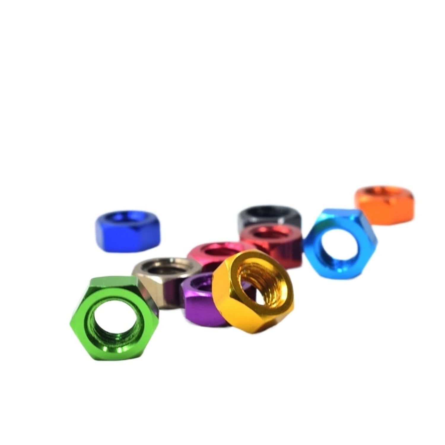 10pcs Aluminum Hex Nut M3 M4 M5 M6 Nuts Alloy Hexagon Anodized Multi-Color(Light Blue,M5)