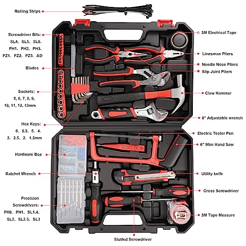 image for COMOWARE 177 Pcs Home Tool Kit - Basic Household Hand Tool Set, Truck 