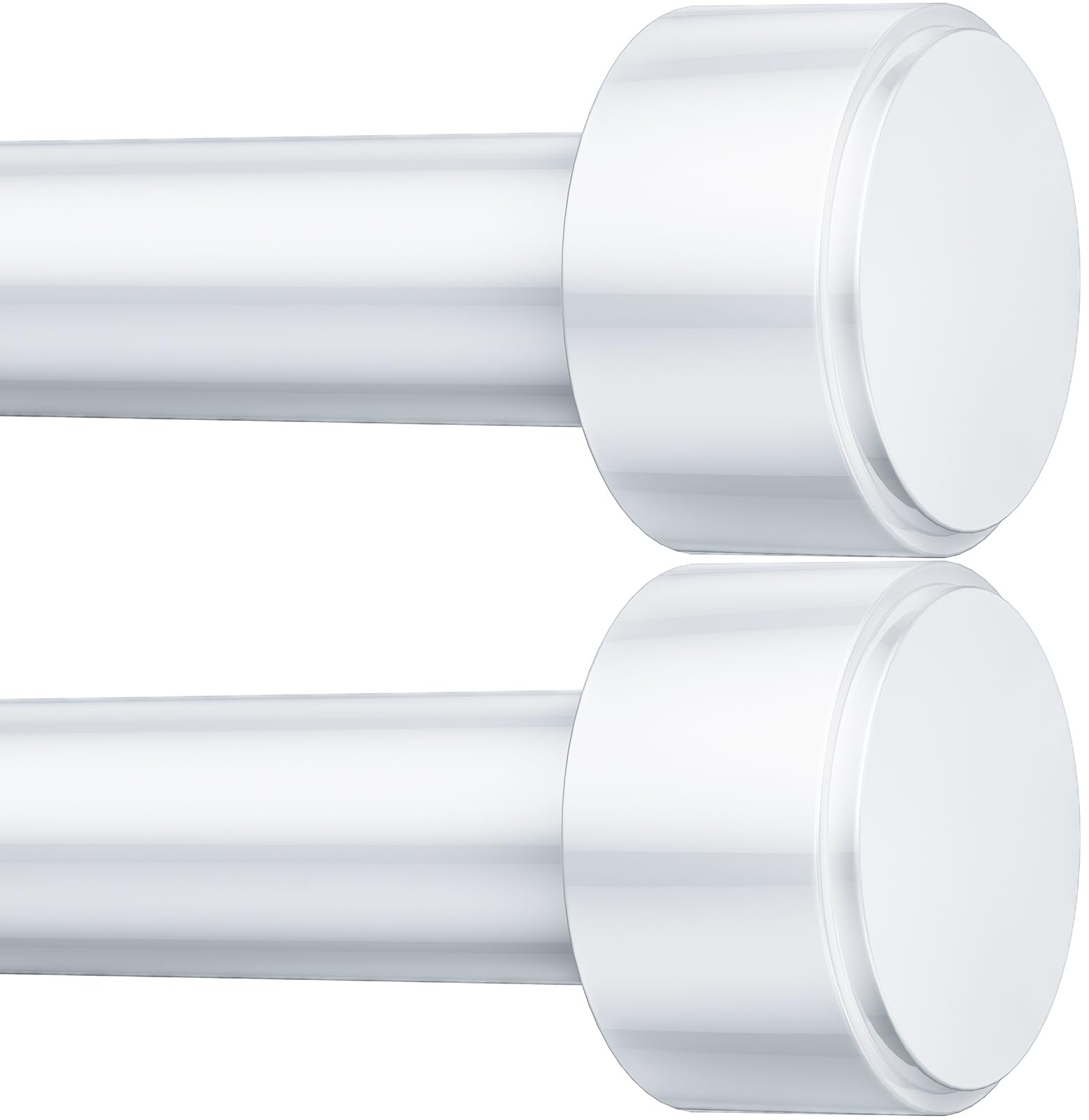 Photo 1 of 2 Pack Curtain Rods for Windows 32-60 Inch, 1 Inch Adjustable White Curtain Rod Set with Brackets, Easy Install