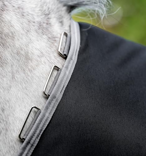 Image of Horseware Amigo Bravo 12 Plus Turnout 400g - Black /Titanium Grey & Silver, 66 inches