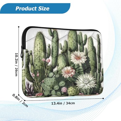 Funda para laptop de 13 a 14 pulgadas con diseño de cactus y flores miniatura 3