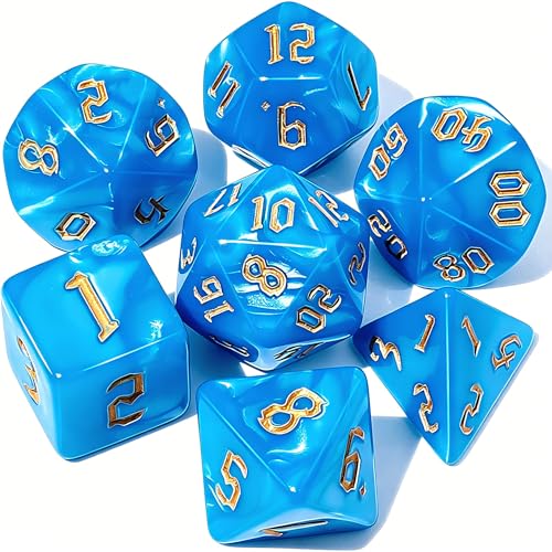 CiaraQ 7pcs Polyhedral Dice Set for Dungeon and Dragons MTG Table Games